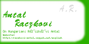 antal raczkovi business card